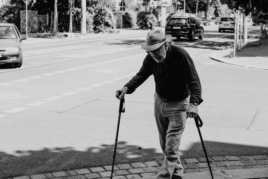 Gehhilfe als Hilfsmittel bei Arthrose.