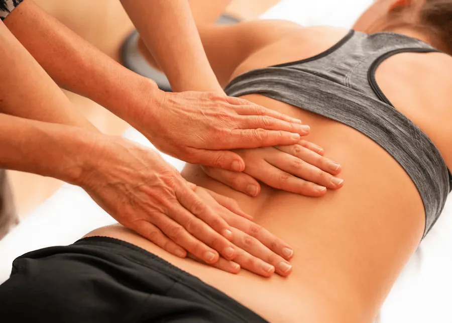 Physiotherapie als Behandlung gegen eine Bandscheibenvorwölbung.