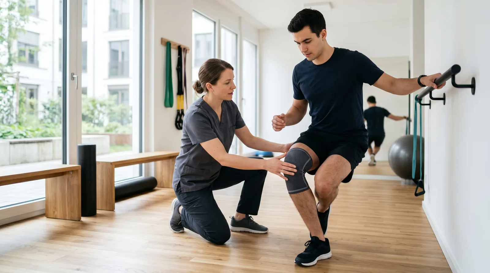 Eccentric training for jumper's knee: single-leg squat on a decline board to strengthen the patellar tendon