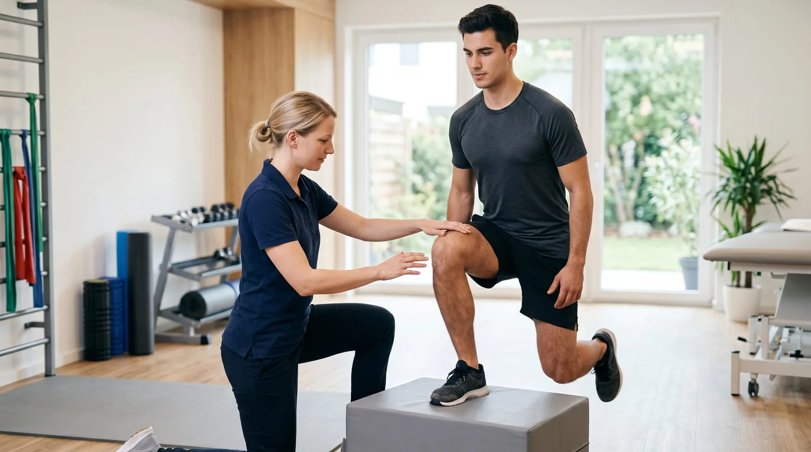 Physiotherapy treatment of the knee for jumper's knee at the NOVUM2 practice in Cologne